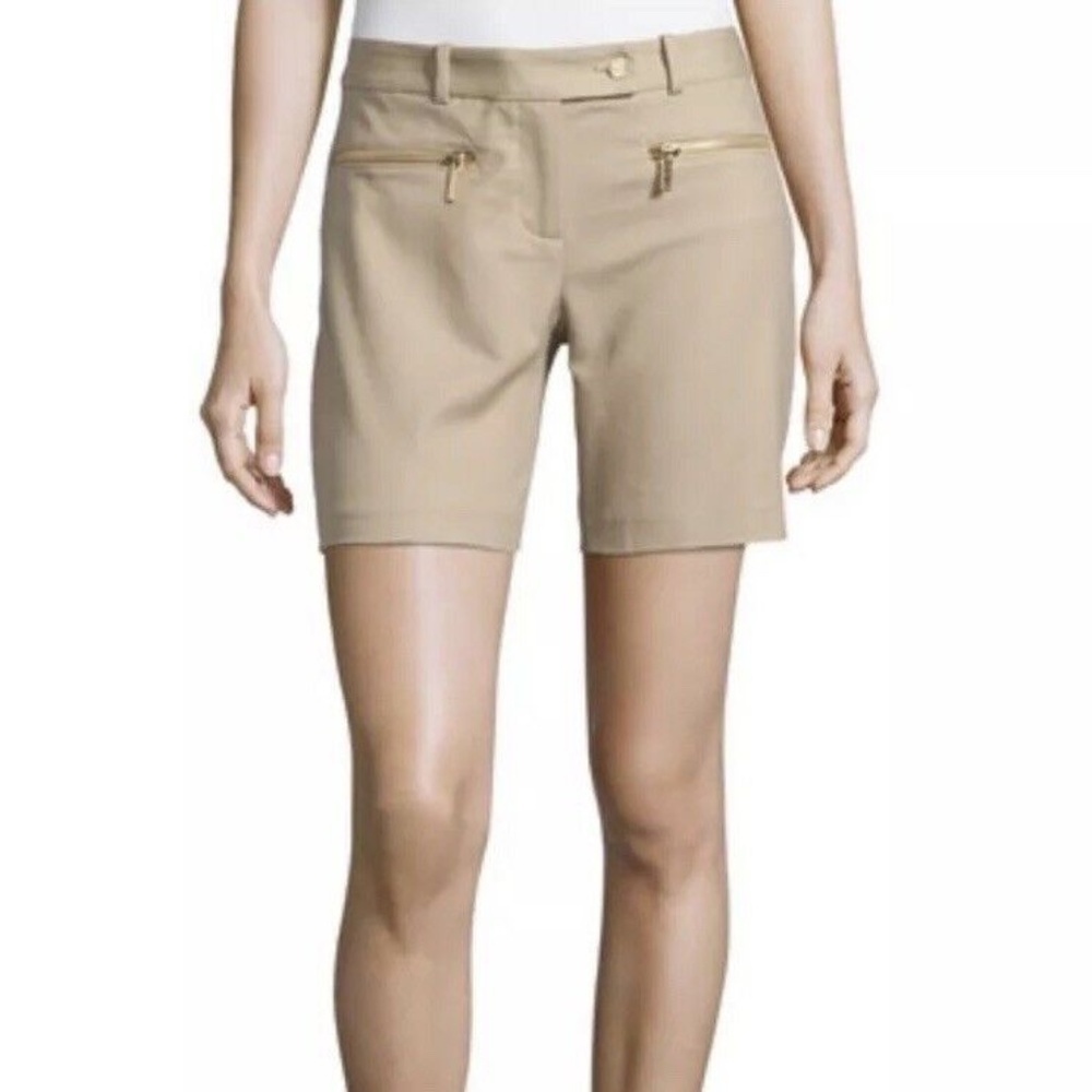 Michael Kors | Womens Shorts Size 4 Black Zipper Straight Leg Cotton Stretch
